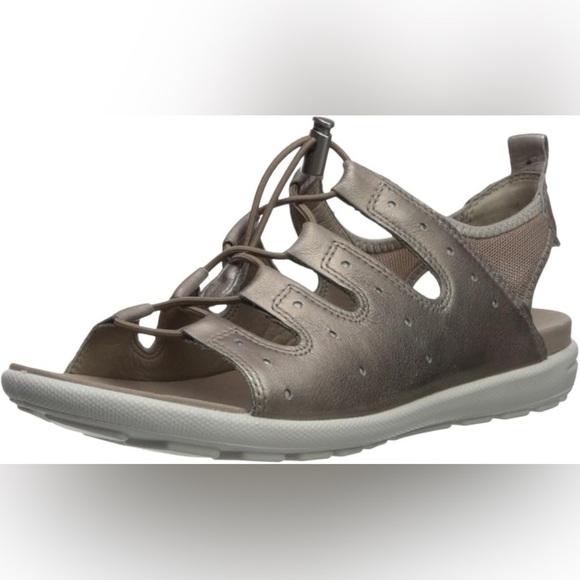 ECCO Jab Toggle sandals metallic leather size 7 - Picture 1 of 8